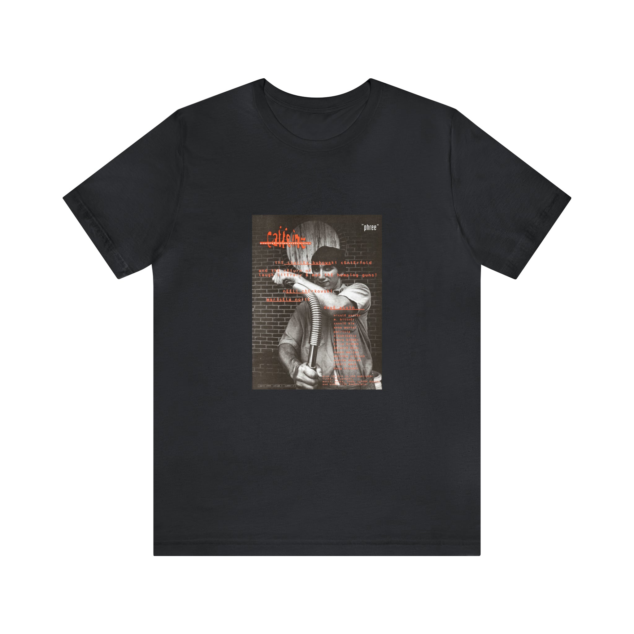 Caffeine Magazine: Poetry, Fiction, Art, Friction. Issue #2 Cover Art Unisex Jersey Short Sleeve Tee